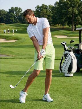 J.Lindeberg Vent Golf Shorts Mens 36 Lime Green